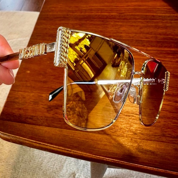 Moschino Gold Gradient Mirrored Lens Palladium Square Sunglasses - Picture 5 of 7